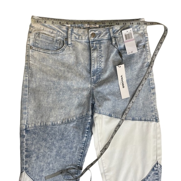 Vigoss Frankie slim Straight Jeans NWT Color Block Patchwork 32 - Picture 6 of 10